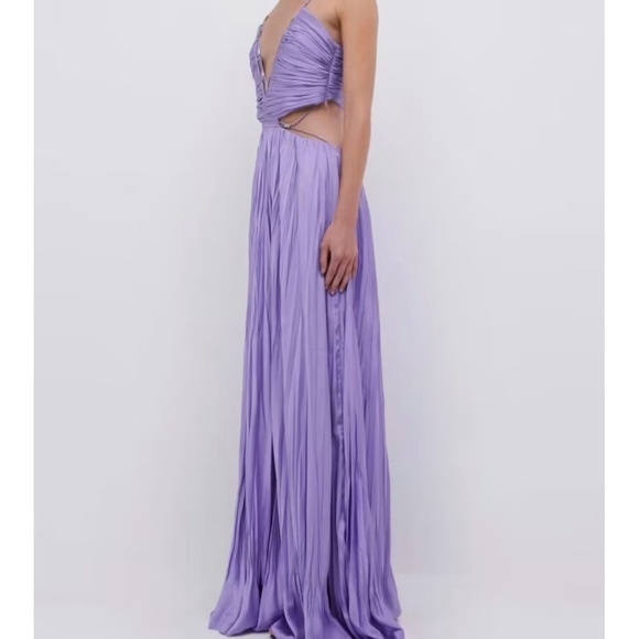 JONATHON SIMKHAI WOMEN’S MARLI CUT-OUT PLEATED MAXI DRESS, SIZE US 6, LAVENDER - Picture 8 of 15
